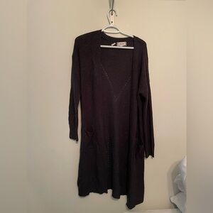 Pink Rose Women's Dark Cardigan Sweater